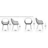 Steel and wood chair with armrests Euroa