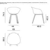 Recycled plastic chair with armrests Brejinho