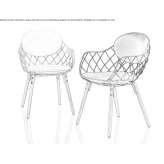 Steel and wood chair with armrests Euroa