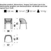 Chair with armrests and woven backrest Codorniz