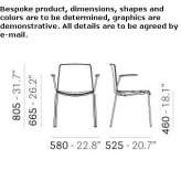 Plastic restaurant chair with armrests, stackable Roumare