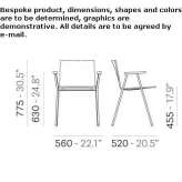 Steel and wood chair with armrests Montalbo