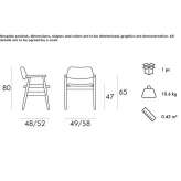 Upholstered beech chair with armrests Tacony