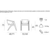 Upholstered beech chair with armrests Tacony