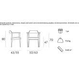 Beech chair with armrests Tacony
