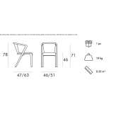 Beech chair with armrests Tacony
