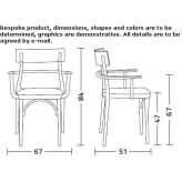 Polypropylene chair with armrests Kilquade