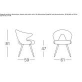 Fabric chair with armrests Vergel