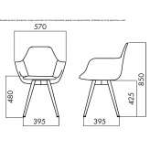 Polyethylene chair with armrests Boka