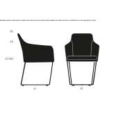 Upholstered restaurant chair with armrests Cuendo