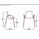 Technopolymer chair with armrests Arari