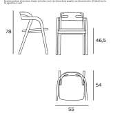 Wooden armchair with armrests Hiram