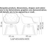 Obrotowe krzesło tapicerowane z podłokietnikami Pigna