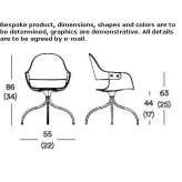 Swivel chair on trestles with armrests Biol