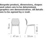 Stackable polypropylene chair Ossana