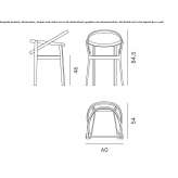 Wooden chair with armrests Pictou