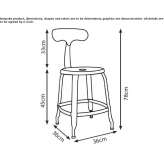 Metal chair with footrest Sadu