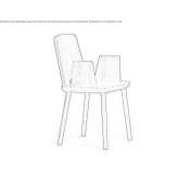 Ash chair with armrests Vidin