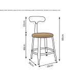 Lloyd metal and wood chair with footrest Brovst