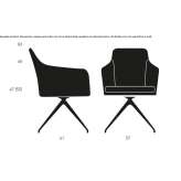 Swivel chair on trestles with armrests Cuendo