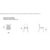 Chair with open backrest and integrated cushion Antillo