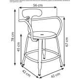 Metal chair with armrests and footrest Sadu