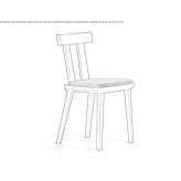 Wooden chair with integrated cushion Penola