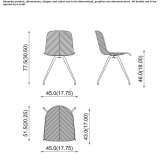 Swivel chair on trestles made of steel and wood Tauteu