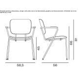 Metal chair with stackable armrests Moacsa