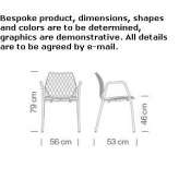 Polypropylene chair with armrests Ossana