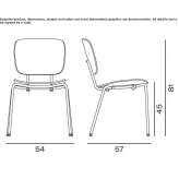 Stackable metal chair with integrated cushion Moacsa