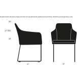 Restaurant chair based on a sleigh with armrests Cuendo