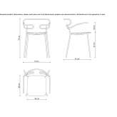 Metal restaurant chair with armrests and integrated cushion Karawara