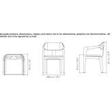 Beech chair with armrests and integrated cushion Abanades