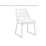 Fabric chair with open backrest and metal base Avegno