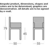 Steel and wood chair with stackable armrests Suhulet