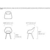 Beech chair with armrests Sonnaz