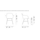 Chair with armrests and 4 wooden legs Garvin