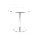 Round MDF table with 4-star base Podivin