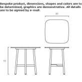 Square wooden high table Wesel