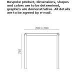 Square table made of galvanized steel Pizzale