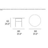 Round table in stainless steel and wood Anguix