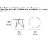Round rattan table Bride