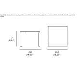 Square table made of solid wood Prevost