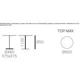 Square high table with 4-star base Tepebasi