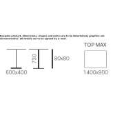 Rectangular steel contract table Crace