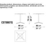 Square table with 4-star base Lathbury