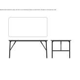 Folding rectangular steel dining table Topojan