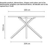 Round oak table with steel base Coishco