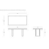 Rectangular plate table Cocorna